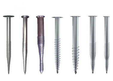Metal Ground Screw Piles Steel Anchor Helical Length 1000~3500mm Anticorrosive